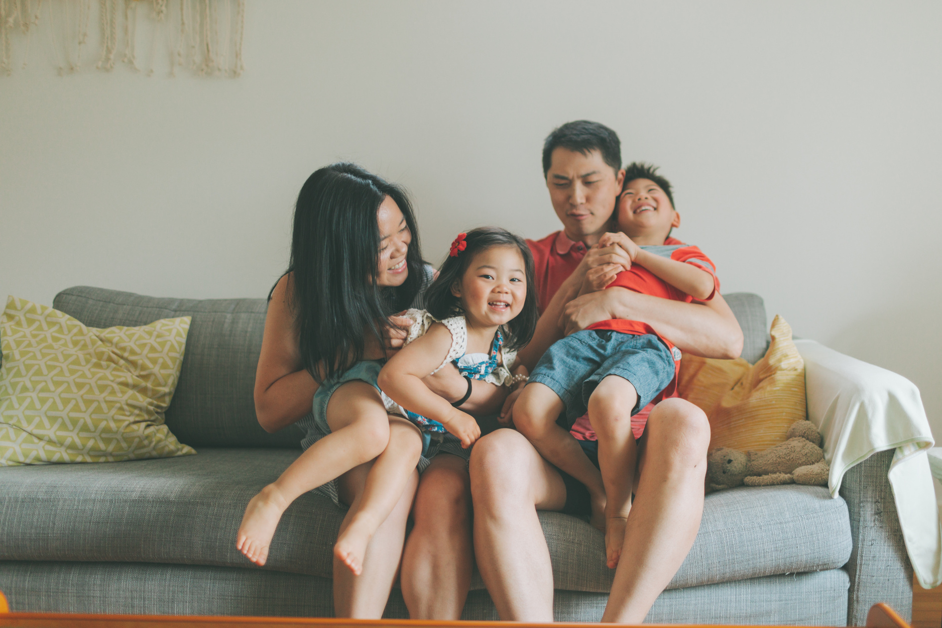 Family Having Fun on the Couch